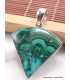 Pendentif Malachite Chrysocolle forme éventail Pendentifs pierres naturelles AW38.3