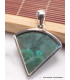 Pendentif Malachite Chrysocolle forme éventail Pendentifs pierres naturelles AW38.3