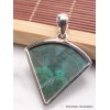 Pendentif Malachite Chrysocolle forme éventail Pendentifs pierres naturelles AW38.3