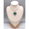 Pendentif Malachite Chrysocolle forme éventail Pendentifs pierres naturelles AW38.3