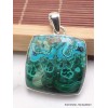 Pendentif carré en Malachite Chrysocolle Pendentifs pierres naturelles AW38.4