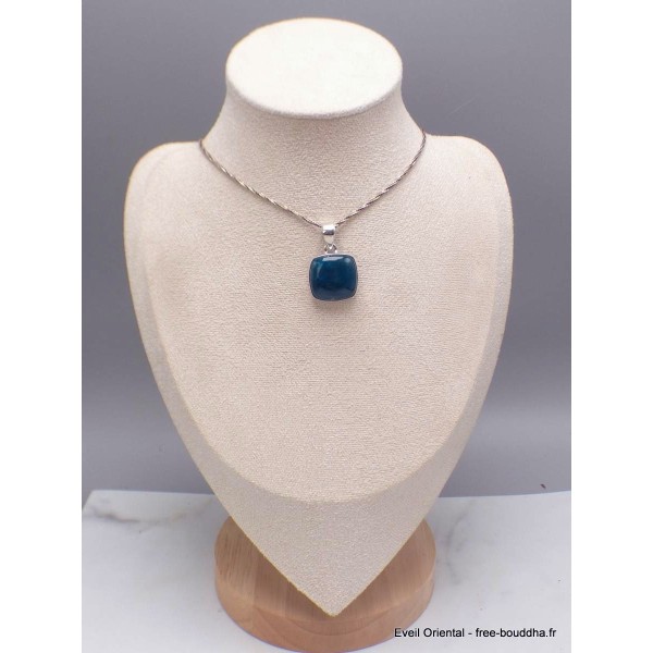 Pendentif Apatite bleue carrée Pendentifs pierres naturelles AW50.3