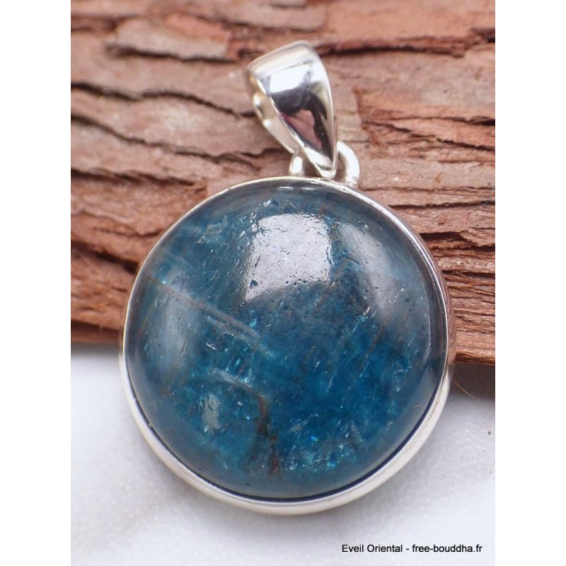 Pendentif rond en Apatite bleue Bijoux en Apatite bleue AW50.7