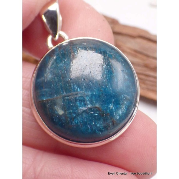 Pendentif rond en Apatite bleue Bijoux en Apatite bleue AW50.7