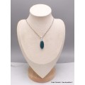 Pendentif Apatite bleue ovale allongée Bijoux en Apatite bleue AW50.8