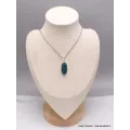 Pendentif Apatite bleue ovale allongée - Bijoux en Apatite bleue