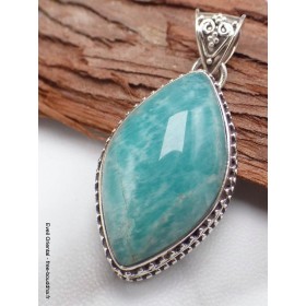 Pendentif Amazonite du Pérou style vintage marquise Pendentifs pierres naturelles aw43.2