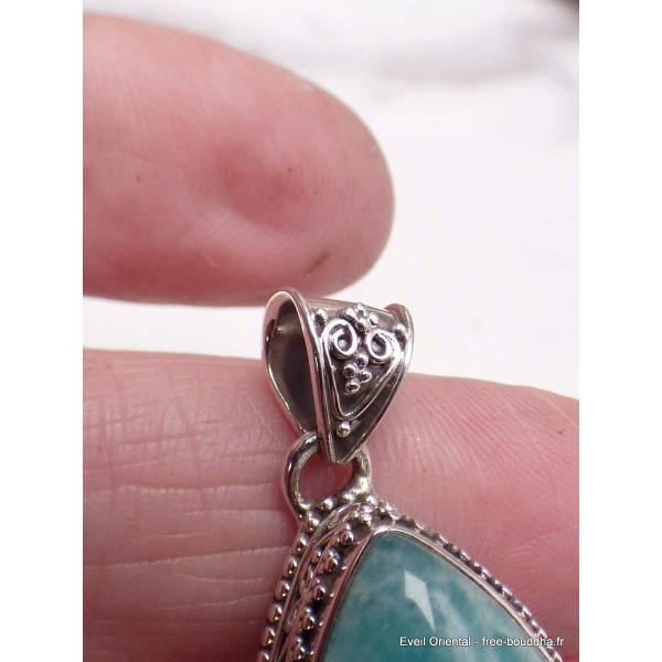 Pendentif Amazonite du Pérou style vintage marquise Pendentifs pierres naturelles aw43.2