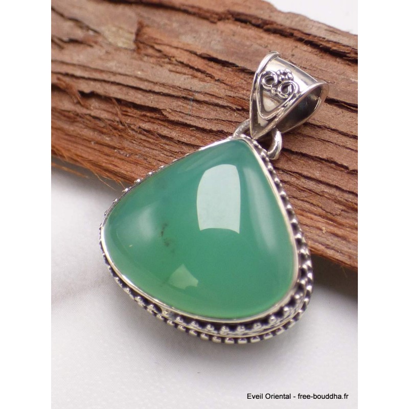 Pendentif Chrysoprase style vintage Bijoux en Chrysoprase AW42.2