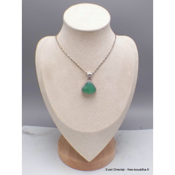 Pendentif Chrysoprase style vintage Pendentifs pierres naturelles AW42.2