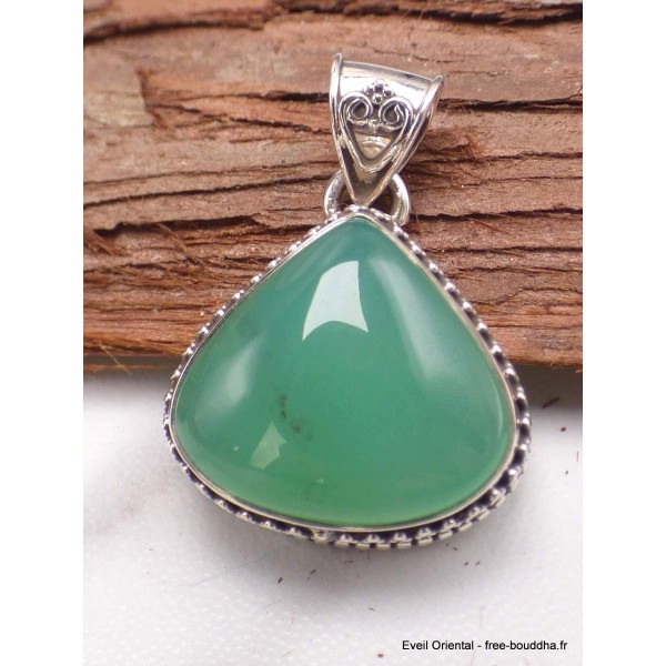 Pendentif Chrysoprase style vintage Pendentifs pierres naturelles AW42.2
