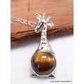 Collier Girafe en Oeil de Tigre Colliers pierres naturelles fines PU105.5