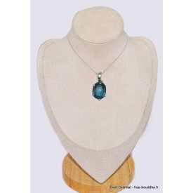 Pendentif Cyanite mousse bleu sarcelles Pendentifs pierres naturelles CWA100.2