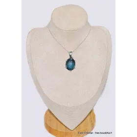 Pendentif Cyanite mousse bleu sarcelles - Pendentifs pierres naturelles