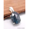 Pendentif Cyanite mousse bleu sarcelles - Pendentifs pierres naturelles