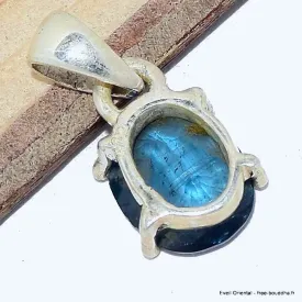 Pendentif Cyanite bleu sarcelles pierre facettée - Pendentifs pierres naturelles