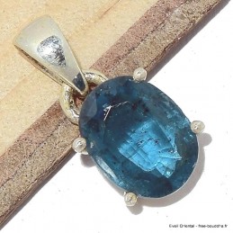 Pendentif Cyanite bleue mousse bleu sarcelles pierre facettée Bijoux en Cyanite Bleue CWA100.1