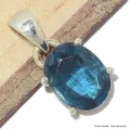 Pendentif Cyanite bleu sarcelles pierre facettée - Pendentifs pierres naturelles