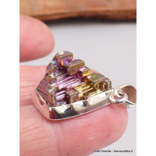 Pendentif argent Quartz Bismuth réticulé (lab) Bijoux en Quartz Bismuth AW53.4