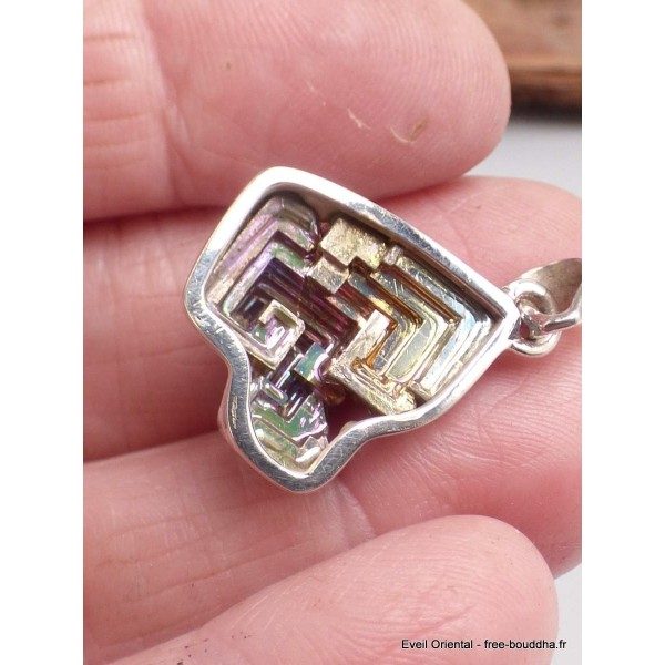 Pendentif argent Quartz Bismuth réticulé (lab) Bijoux en Quartz Bismuth AW53.4