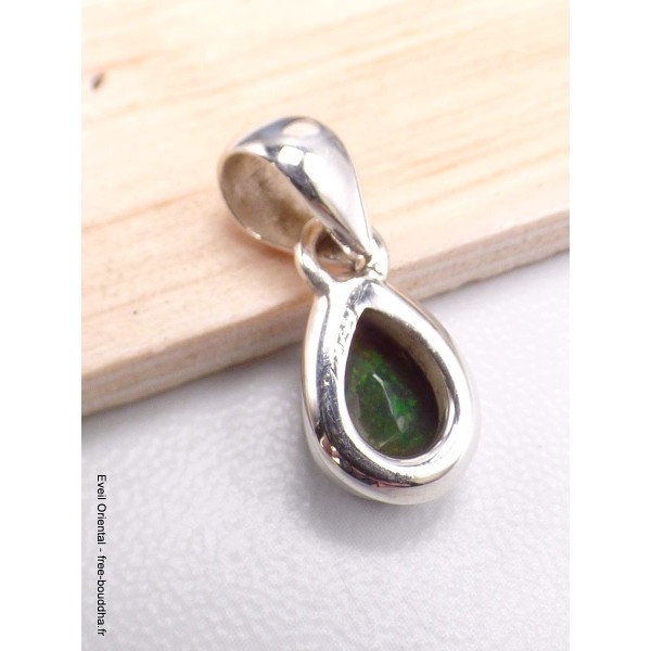 Pendentif Opale noire du Chili forme goutte Pendentifs pierres naturelles AW51.3