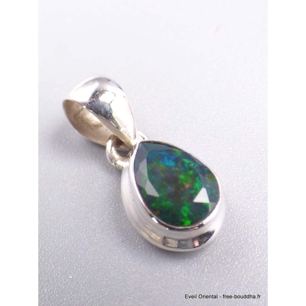 Pendentif Opale noire du Chili forme goutte Pendentifs pierres naturelles AW51.3