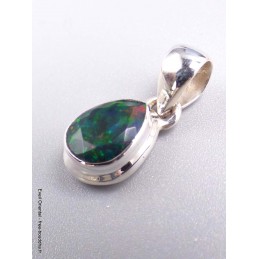 Pendentif Opale noire du Chili forme goutte Bijoux en Opale Noire AW51.3