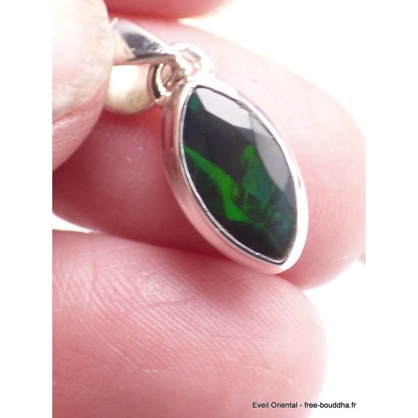 Pendentif Opale noire du Chili marquise Bijoux en Opale Noire AW51.5