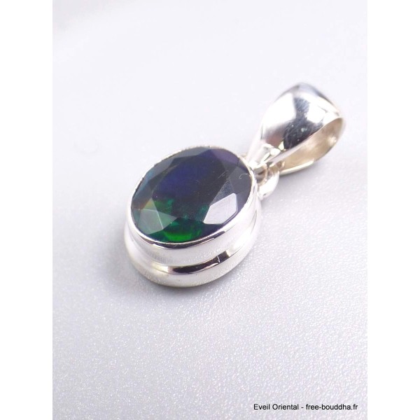 Pendentif oval en Opale noire du Chili Bijoux en Opale Noire AW51.6