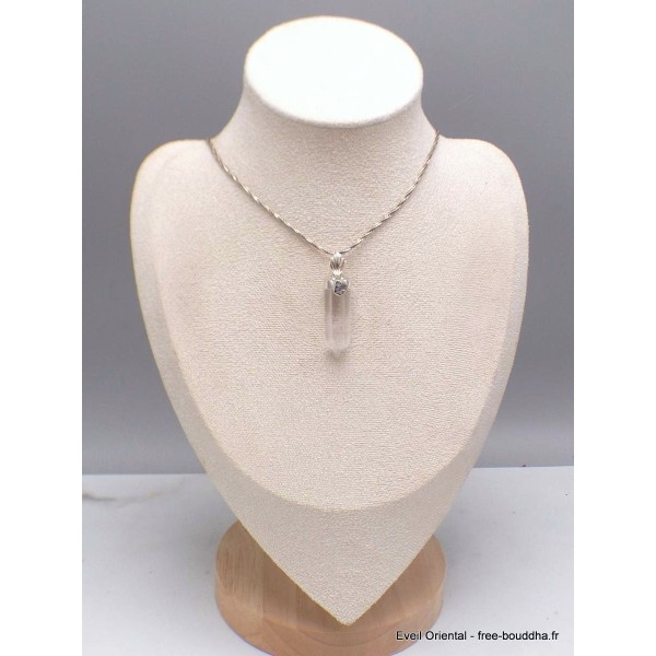 Pendentif Cristal de roche brut Campo del Cielo Pendentifs pierres naturelles AW54.6