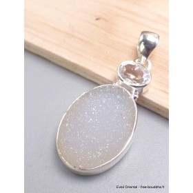 Pendentif en Quartz naturel druze Pendentifs pierres naturelles CWA124