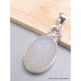 Pendentif en Quartz naturel druze Bijoux en Cristal de roche CWA124