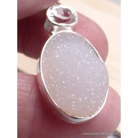 Pendentif en Quartz naturel druze Bijoux en Cristal de roche CWA124