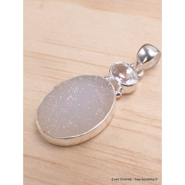 Pendentif en Quartz naturel druze Pendentifs pierres naturelles CWA124