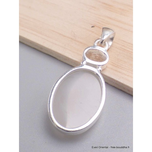 Pendentif en Quartz naturel druze et cristal Bijoux en Cristal de roche CWA124.1