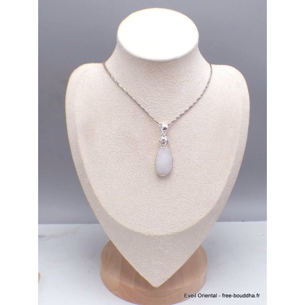 Pendentif en Quartz naturel druze et cristal Bijoux en Cristal de roche CWA124.1