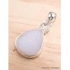 Pendentif goutte en Quartz naturel druze et cristal Pendentifs pierres naturelles CWA124.1-a