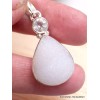 Pendentif goutte en Quartz naturel druze et cristal Pendentifs pierres naturelles CWA124.1-a