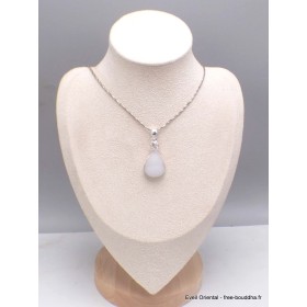 Pendentif goutte en Quartz naturel druze et cristal Pendentifs pierres naturelles CWA124.1-a