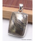 Bijou Pendentif en Pyrite plume rectangulaire Bijoux en Pyrite Plume CWA125