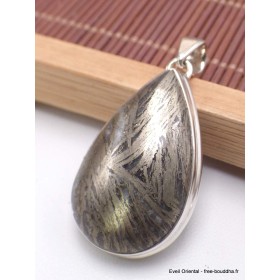 Pendentif goutte en Pyrite plume Bijoux en Pyrite Plume CWA125.2