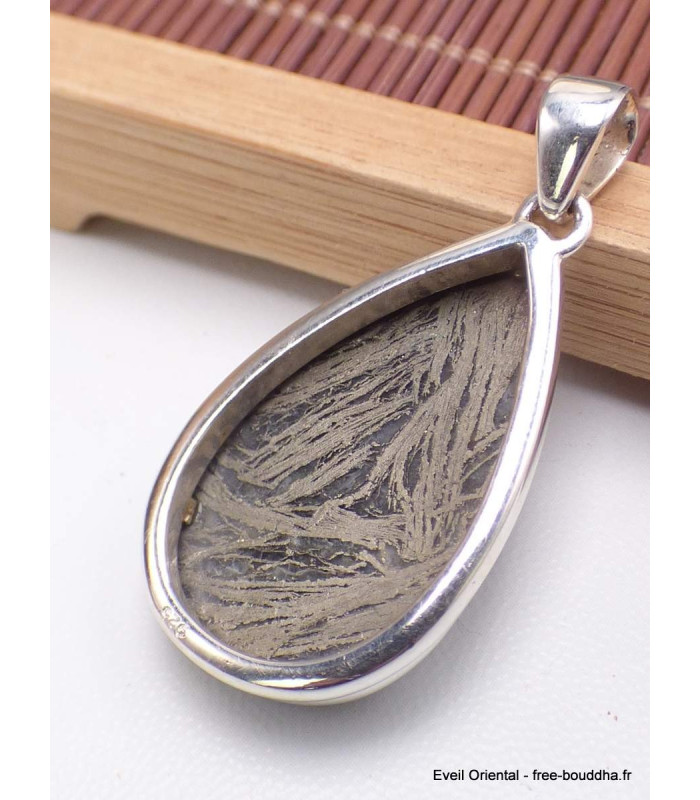 Pendentif goutte en Pyrite plume Bijoux en Pyrite Plume CWA125.2