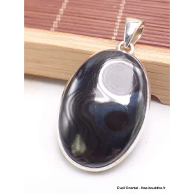 Bijou Pendentif en Malachite Noire Psilomélane - Pendentifs pierres naturelles