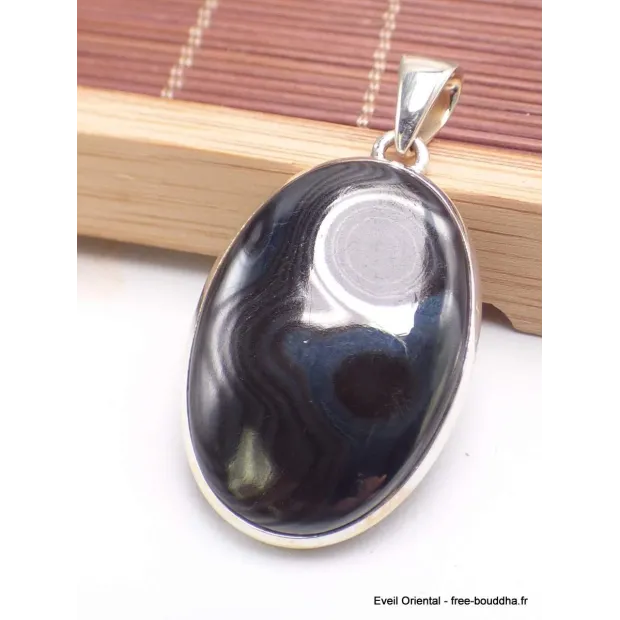 Bijou Pendentif en Malachite Noire Psilomélane - Pendentifs pierres naturelles