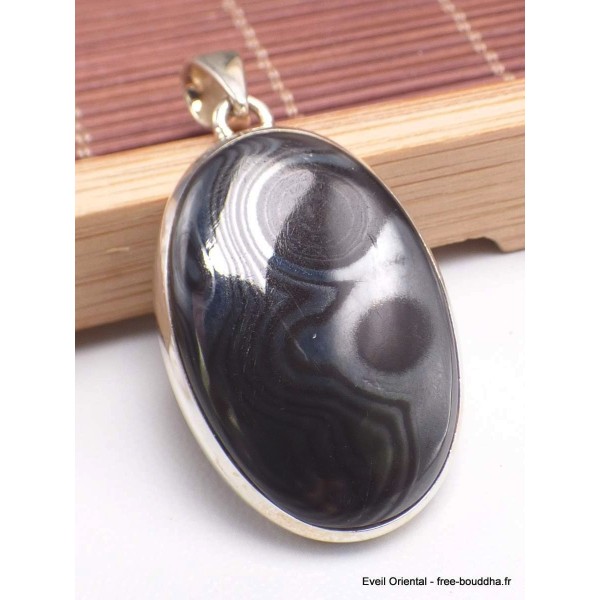 Bijou Pendentif en Malachite Noire Psilomélane Pendentifs pierres naturelles AW76.2