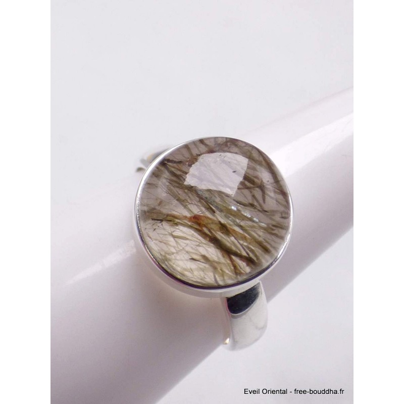 Bague Quartz rutile vert taille 58 Taille 58 CWA127