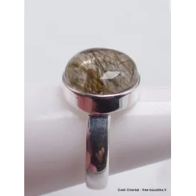 Bague Quartz rutile vert taille 58 - Taille 58