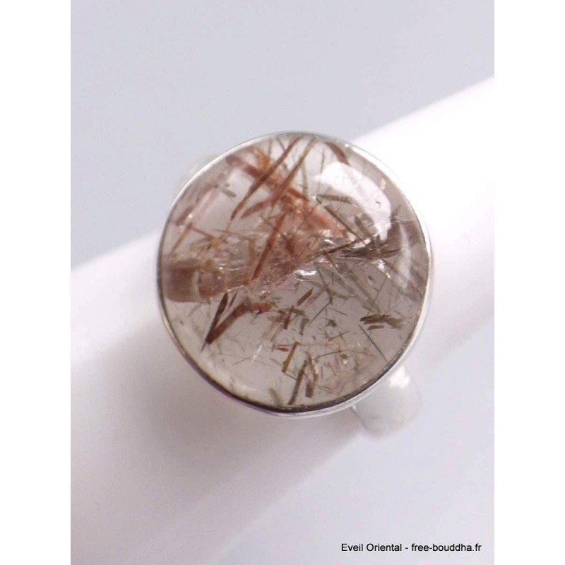 Bague Quartz rutile inclusions de Tourmaline taille 54 Bagues pierres naturelles CWA127.2