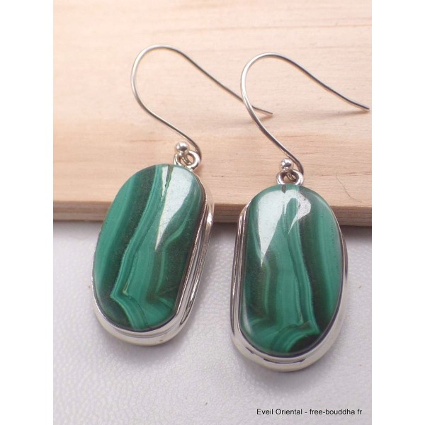 Boucles d'oreilles Malachite forme libre Boucles d'oreilles en pierres AW78.2