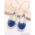 Boucles d'oreilles goutte Surfite Snowboard bleu jaune - Bijoux en Surfite Snowboard